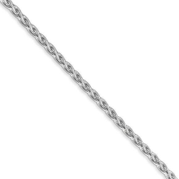 2.25mm, 14k White Gold, Solid Parisian Wheat Chain Necklace, 24 Inch - Picture 1 of 8